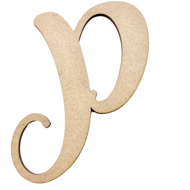 4" Tall MDF Wood Letter P 1/4" Thick Wood Craft Letters Starfish