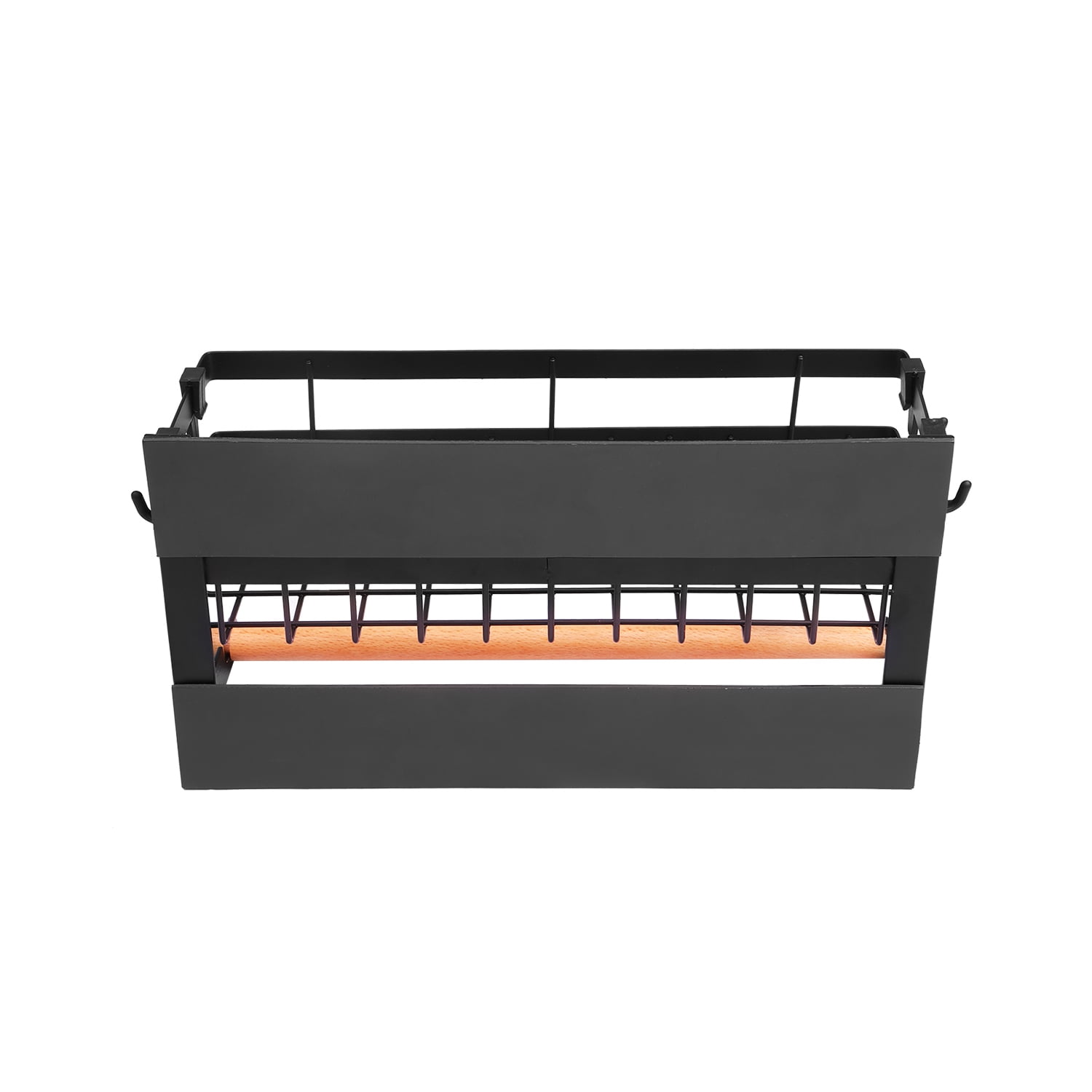CACAGOO Magnetic Spice Rack for Refrigerator with Hook Paper Towel Holder Carbon Steel Multi Use Refrigerator Side Shelf