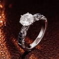 thumbnail image 4 of Blue Jewel 1.9 Ct Round Cut Diamond Ring - 14K White gold Plated Rings - Gorgeous Engagement Designer Silver Ring for Women's - Milgrain Bridal Stacking Wedding Diamond Ring - Proposal Delicate Ring, 4 of 9