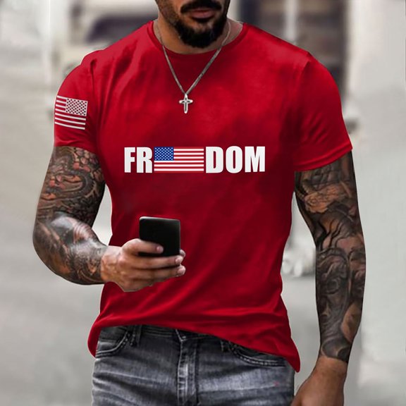 JLFNYA Freedom T-Shirt Pray Shirt Support American Black Crew Neck Tshirt Patriotism T Shirt
