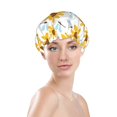 thumbnail image 3 of Kdxio Sunflowers Print Shower Cap for Women,Elastic and Reusable,Double Waterproof Layers Bathing Hat, 3 of 9