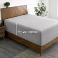 thumbnail image 3 of (2 pack) Bare Home Fitted Sheet - 22" Extra Deep Pocket - Premium 1800 Collection - Twin-XL, Light Gray, 3 of 8