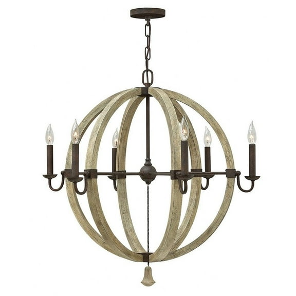 Fredrick Ramond Lighting - Middlefield-6 Light Rustic Large Orb Chandelier with