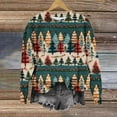 thumbnail image 4 of Tdoqot Christmas Sweatshirts for Women Plus Size Casual Winter Shirts Long Sleeve Cute Crew Neck 3D Print Gift Tops Green Size 3XL, 4 of 6