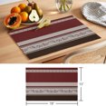thumbnail image 6 of Red Floral Placemats Set of 8 Modern Farmhouse Leaves Brown Striped Place Mats Indoor Wipeable Table Mats Washable Cloth Dining Table Placemats for Kitchen Holiday Party Home Decor 13x19 Inch, 6 of 9