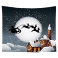 thumbnail image 1 of Tapiz navideño para dormitorio, tela decorativa con letras de dibujos animados, fondo navideño, tela para colgar en la mesita de noche del dormitorio, 1 of 6