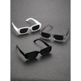 thumbnail image 2 of 5 Pcs Men Square Frame Black Glasses Fashion Glasses for Men Trendy Retro For Outdoor Clothing Accessories UV Protection, 2 of 4