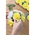 thumbnail image 5 of TETOU Artificial Flowers 50pcs Real Looking Yellow Foam Fake Roses with Stems for DIY Wedding Bouquets Pink Bridal Shower Centerpieces Floral Arrangements Party Tables Home Decorations, 5 of 5