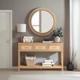 thumbnail image 3 of Topcobe Wooden Side Table with Drawer, Storage Organizer, Modern Furniture for Indoor Living Room, Bedroom, Brown, 3 of 5