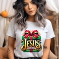 thumbnail image 2 of Graphic T-Shirt Jesus Best Gift Ever Faith Quote Tee for Women, Ash, Size 3XL, 2 of 6