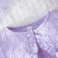 thumbnail image 6 of Baby Girls' Cotton Dress and Cardigan Set Solid Color Sleeveless Mesh Skirt With Textured Pattern Long Sleeved Jacket Purple 6-9 Months, 6 of 7