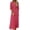 Watermelon Red, variant on Women's V-Neck Pleated Short Sleeves Chiffon Appliques Floor Length A Line Formal Evening Dresses, S-2X