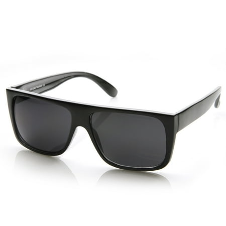 MLC Eyewear 'Casey' Flat Top Rectangle Fashion Sunglasses in Black