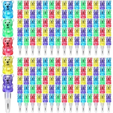 RETON 20Pcs Stackable Bear Pencils,  Stacking Point Pencils, 5 in 1 Plastic Stacking Colored Pencils Party Favors for Birthday Party Favors Supplies,  Fun Gift for Friends