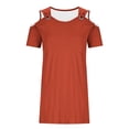 thumbnail image 5 of Disamer Sundresses for Women Beach Vacation 2026 Spring Cover Ups Short Sleeve T Shirt Dress Cold Shoulder Summer Dresses, 5 of 6