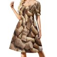 thumbnail image 2 of Vestido de verano de manga corta con corchos de vino italiano para mujer , elegante y holgado., 2 of 7