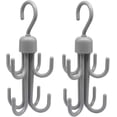 thumbnail image 1 of Paquete de 2 ganchos de almacenamiento, 4 garras, gancho giratorio de 360 grados, percha para cinturón de ropa, soporte para organizador de armario, soporte para estante de corbata, gancho shelt Adepaton HMHZ638, 1 of 7