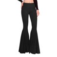 thumbnail image 2 of Prolriy Flare Pants for Women Ladies Solid Color High Waist Slim Fit Casual Flared Pants Trousers Bell Bottoms Womens Pants Black XXL, 2 of 7