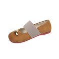 thumbnail image 3 of Women's Wide Width Mary Jane Flats, Breathable Suede Slip-On Shoes with Elastic Strap, Comfortable Soft Sole Loafers for Daily Wear, Work, Walking - Brown/Black, 3 of 10