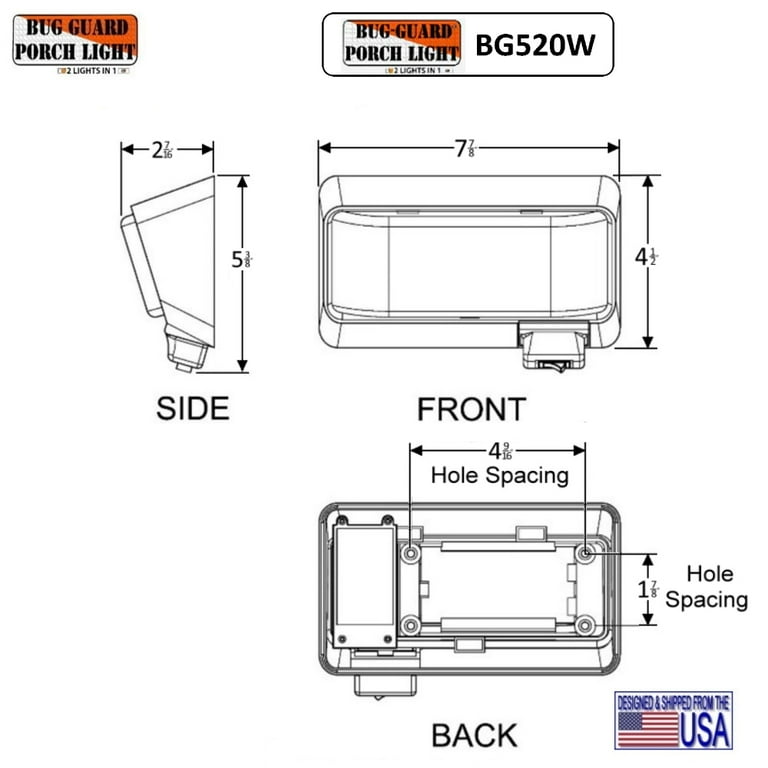 BG520W RV Awning Light – Dual Color Amber/White LED Porch Light, IP65 Rated, 12V