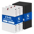 thumbnail image 1 of SAKEGDY 3 Pack C545 True HEPA Replacement Filter Set, Compatible with Winix C545 Air Purifier, Winix Filter S, Part# 1712-0096-00, 2522-0058-00. Include 3 True HEPA + 9 Carbon Pre-filters, 1 of 8