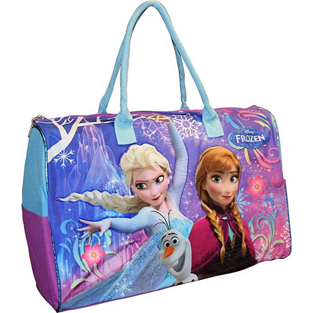 Licensed - Disney Frozen Elsa Anna & Olaf Carry-on Duffel Bag Gym Tote 