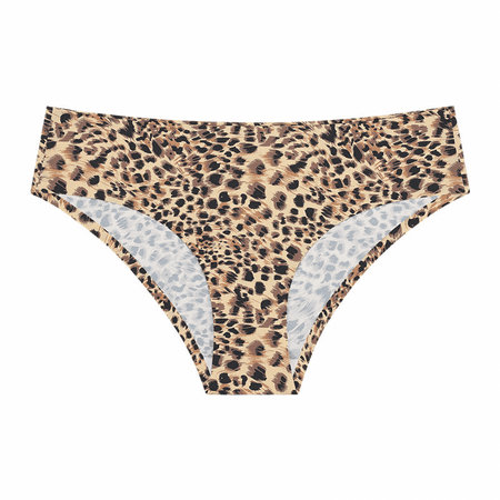 

JUSTUP Women’s Seamless Underwear No Show Panties Soft Stretch Hipster Bikini Underwears 3-Pack Yellow Leopard XL