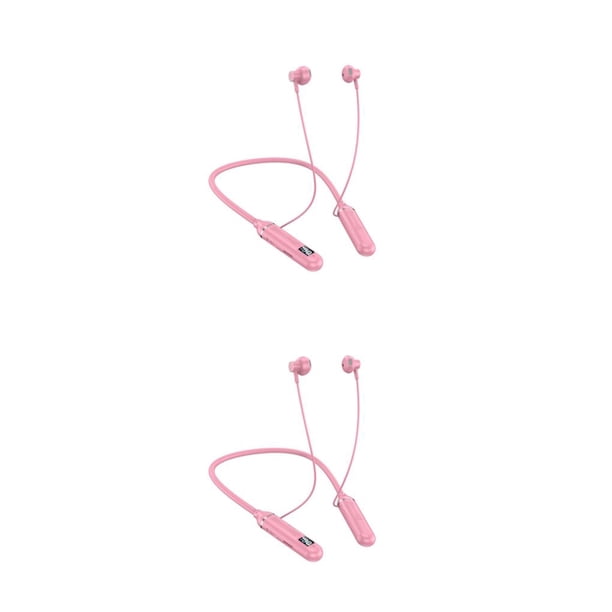 Auricular ABS Bearachild Cuello colgante Bluetooth 5.2 A prueba de agua Rosa 2Conjunto