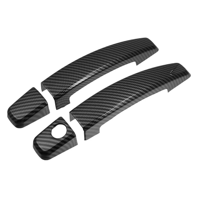 Kit de cubierta de moldura de manija de puerta Unique Bargains para Chevrolet Camaro 4 piezas fibra de carbono negro