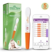 Easy@Home 5 Pregnancy Test Sticks - hCG Midstream Tests, Powered by Premom Ovulation Predictor iOS and Android App, 5 hCG Test