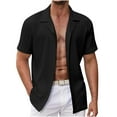 thumbnail image 1 of Dvkptbk Men Casual Turndown Short Sleeve Button Closure Shirt Hawaii Blouse, 1 of 5
