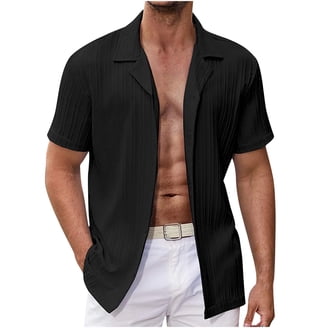Men's Guayabera Shirt – Short Sleeve, Snap Buttons, Embroidered, Burgundy XL