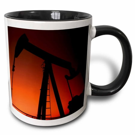 3dRose Industry, Oil rig, Tulsa, Oklahoma - US37 BBA0001 - Bill Bachmann, Two Tone Black Mug, 11oz