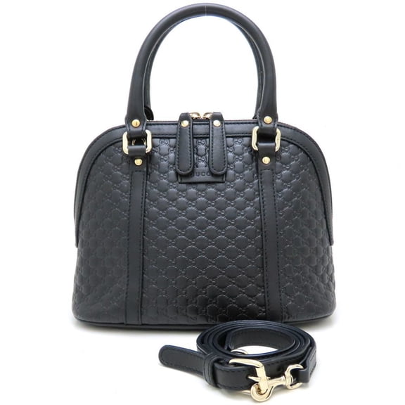 Pre-Owned GUCCI 449654 Micro Guccissima 2-Way Handbag in Black Leather (Product Code:... (Good)