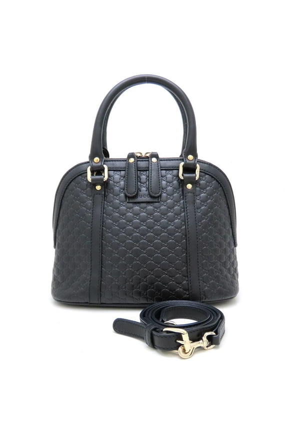 Pre-Owned GUCCI 449654 Micro Guccissima 2-Way Handbag in Black Leather (Product Code:... (Good)