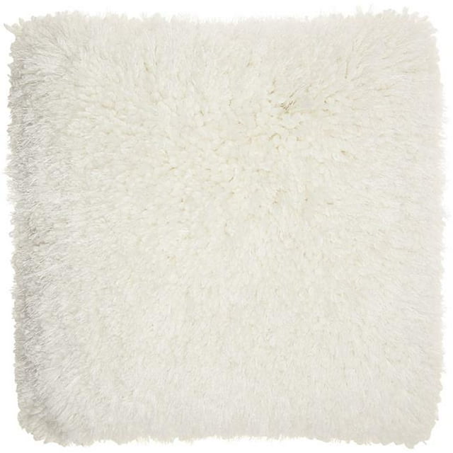 HomeRoots 386401 Fluffy White Shag Accent Throw Pillow