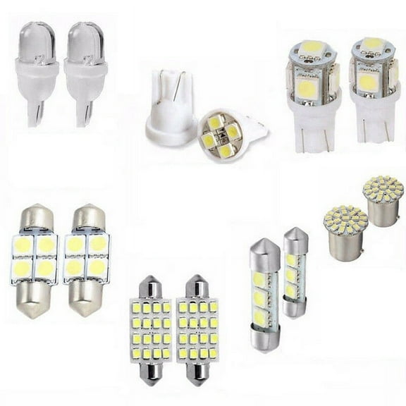 14Pcs Set T10 Led White Lighting Canbus Error Free Interior Light Dome License Plate Lamp Bulbs Car Lights Assembly Fangkenuo
