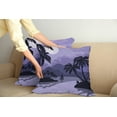 thumbnail image 2 of Ambesonne Tropical Throw Pillow Cover 2 Pack, Caribbean Island Night, 20", Black Lavender White, 2 of 5