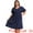 Navy Blue, variant on DARING DIVA Plus Size Summer V Neck Ruffle Short Sleeves Dress 1X Navy Blue
