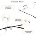 thumbnail image 2 of LifeArt Blue Light Blocking Glasses,Computer Reading Glasses,Alloy Rimless Frame,Stylish for Men&Women(Silver,+1.50 Magnification), 2 of 5