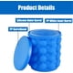 thumbnail image 2 of Bandeja de cubitos de hielo, cubo de hielo de silicona con tapa, sin BPA, fabricante de cubitos de hielo portátil 2 en 1, molde de cubitos de hielo Genie para whisky congelado, cóctel, bebidas, azul Adepaton DLM466, 2 of 7