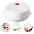 thumbnail image 5 of White Plastic Microwave Steamer for Home Use with Ventilation Holes and Heat Insulated Handle Ideal for Dumplings and Fish 1.5 L, 5 of 7