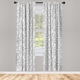 thumbnail image 3 of Ambesonne Leaves Curtains, Monochrome Floral Rustic, Pair of 28"x63", Black White, 3 of 5