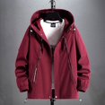 thumbnail image 2 of Men's Casual Hooded Zipper Jacket Lightweight Comfortable Loose Fit Cardigan Stylish Business Trend Outerwear, 2 of 2