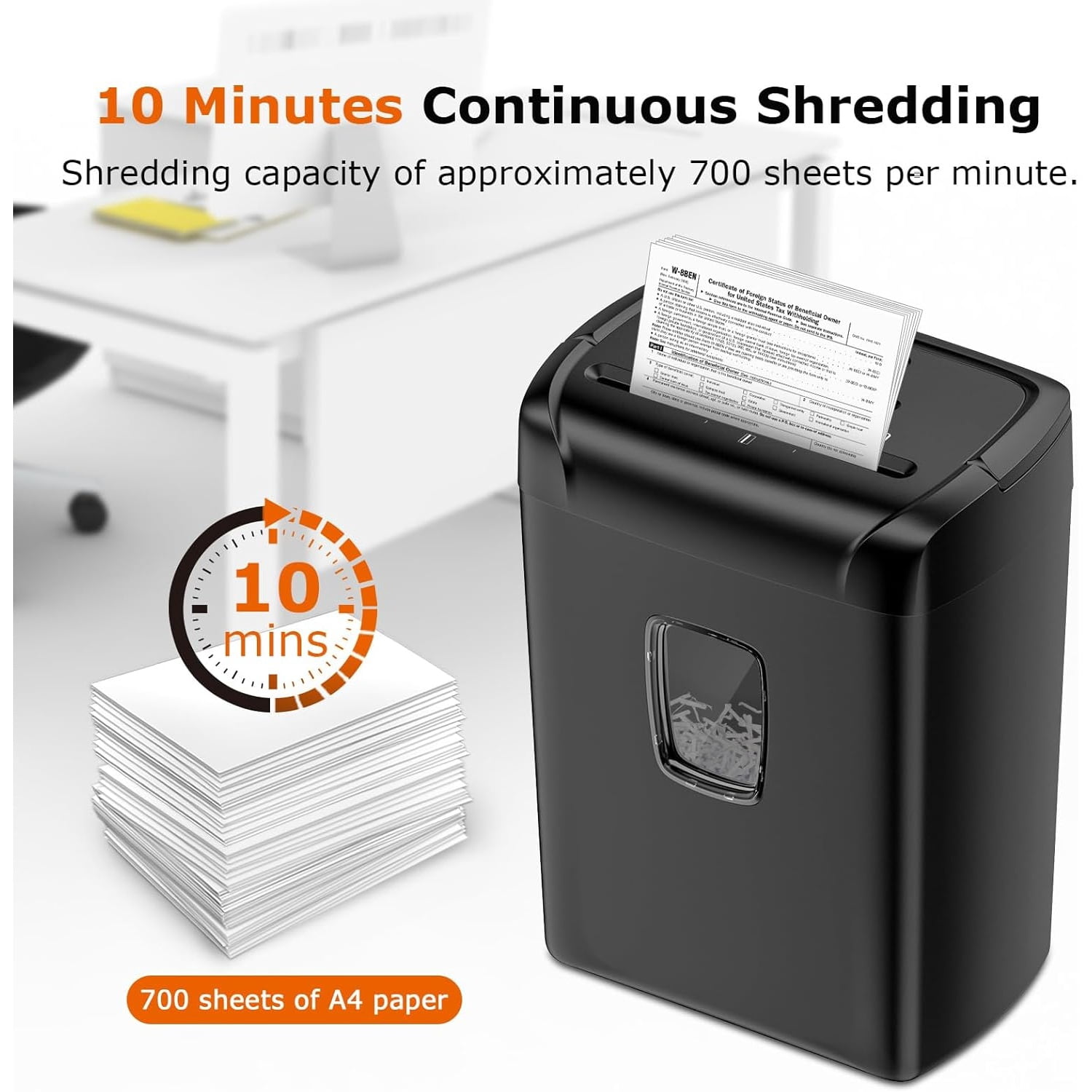 14-Sheet Paper Shredder for Home Office Use, 10-Minute Cross Cut Shredder with 5.5 Gallons Bin, P-4 High Security Heavy Duty Office Shredder Shred CD/Credit Card