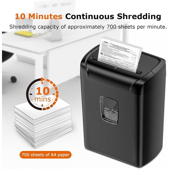 14-Sheet Paper Shredder for Home Office Use, 10-Minute Cross Cut Shredder with 5.5 Gallons Bin, P-4 High Security Heavy Duty Office Shredder Shred CD/Credit Card