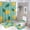 style-744, variant on 4 Pcs Shower Curtain Set with Rugs Toilet Lid Cover And Bath Mat Yellow Lemon Slices Waterproof Shower Curtain Lemon Slice Geometric Pattern for Bathroom Decor Set
