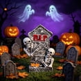 thumbnail image 7 of SUYOLL Halloween Decorations Resin Tombstone Figurine,Single Skull Gravestone Desktop Ornament For Table Shelf Mantel Home Indoor Halloween Party,Spooky Gothic Holiday Scene Display Decor, 7 of 7