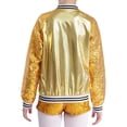 thumbnail image 2 of TTAO Kids Girls Sequins Bomber Jacket Long Sleeve Hip Hop Jazz Modern Dance Coat Performance Tops Outwear Gold 16, 2 of 7