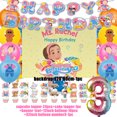 thumbnail image 1 of Cartoon English Teacher Theme Child Birthday Party Decor Ms&Racheled Balloon Banner Backdrops Cupcake Toppers for Kids Gifts R-3 Other, 1 of 6